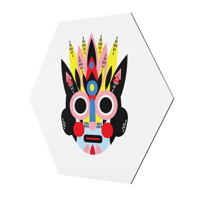 Wanddeko Praxis Collage Ethno Maske - Gesicht