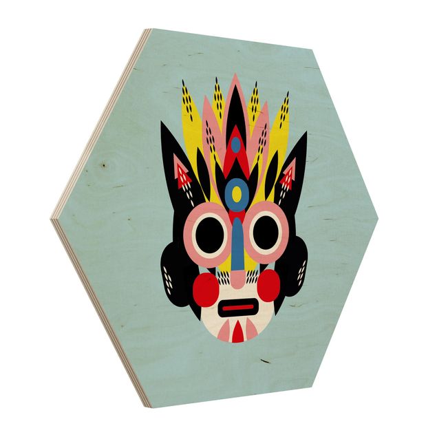 Wanddeko Jugendzimmer Collage Ethno Maske - Gesicht