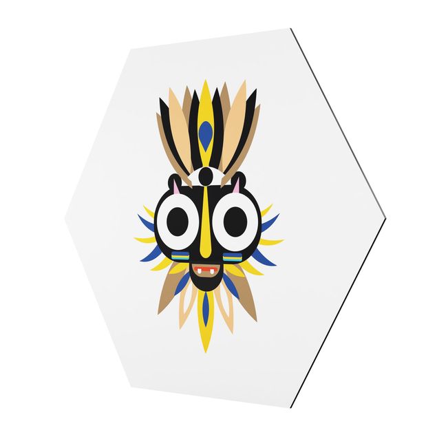 Wanddeko Praxis Collage Ethno Maske - Große Augen