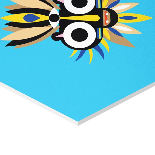Wanddeko Indianer Collage Ethno Maske - Große Augen