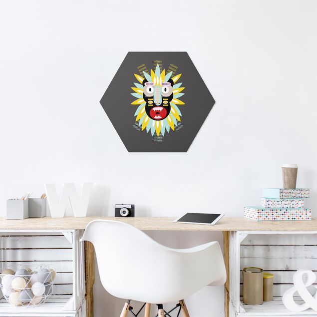 Wanddeko Büro Collage Ethno Maske - King Kong