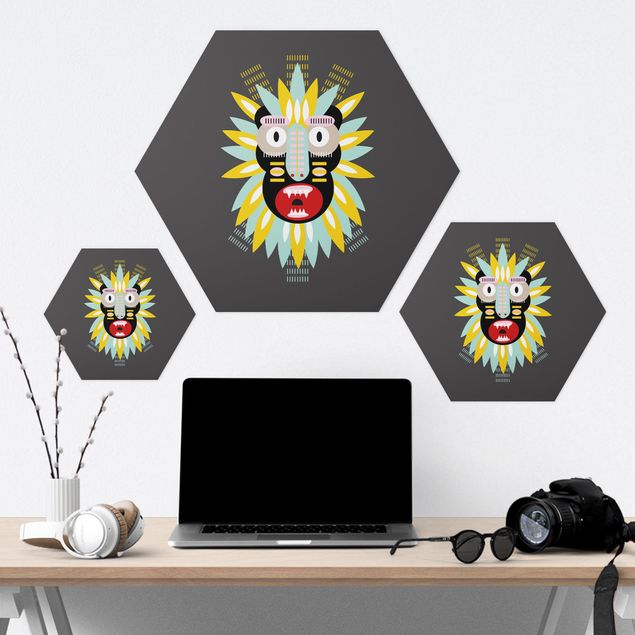 Wanddeko Teenager Collage Ethno Maske - King Kong