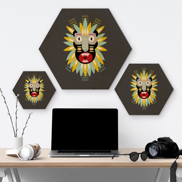 Wohndeko Teenager Collage Ethno Maske - King Kong