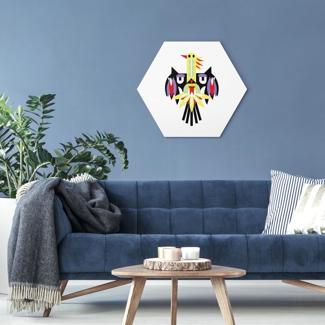 Wanddeko bunt Collage Ethno Monster - Flügel