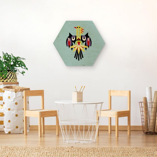 Wanddeko Büro Collage Ethno Monster - Flügel