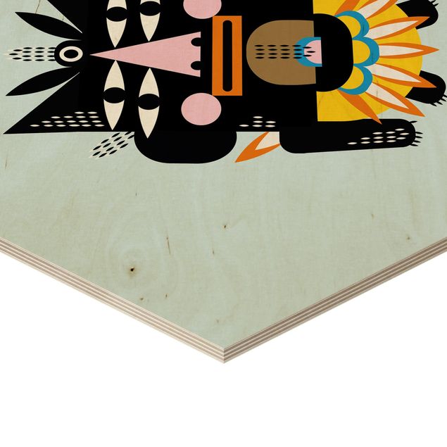 Wanddeko Indianer Collage Ethno Monster - Häuptling