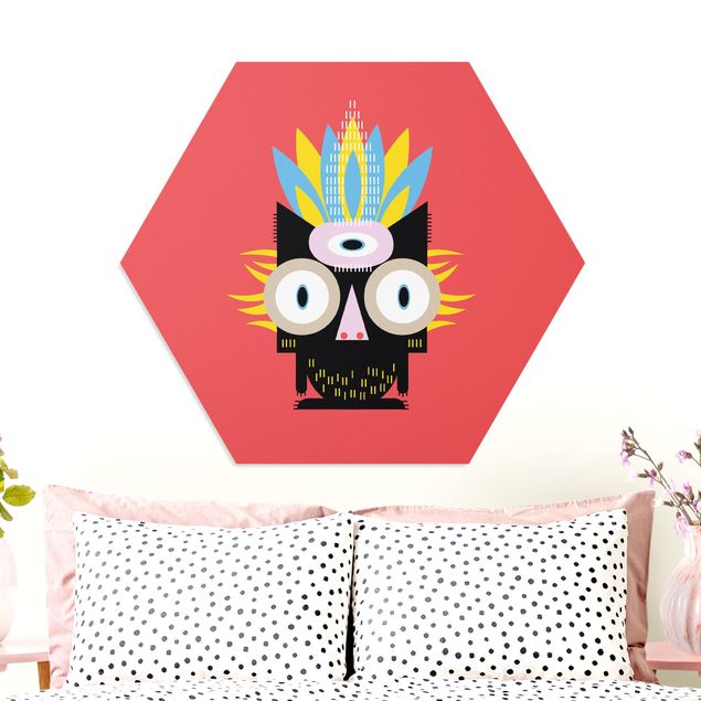 Kinderzimmer Deko Collage Ethno Monster - Katze