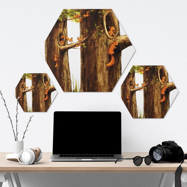 Wandbilder Bäume Zuhause der Einhörnchen