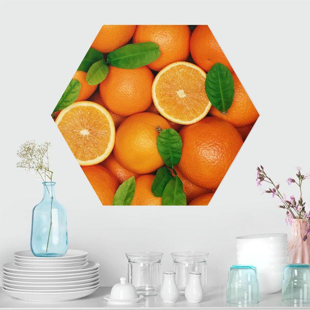 Wanddeko Esszimmer Saftige Orangen