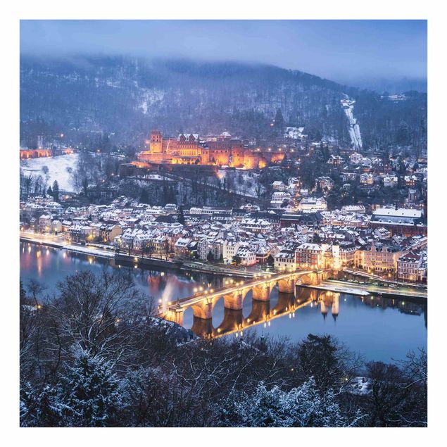 Wanddeko Erde Winterliches Heidelberg