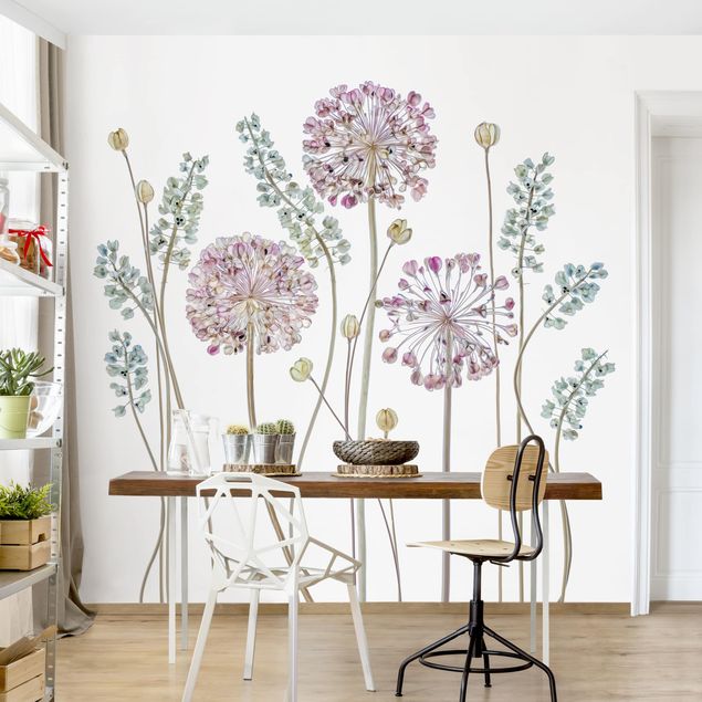 Wanddeko Wohnzimmer Allium Illustration