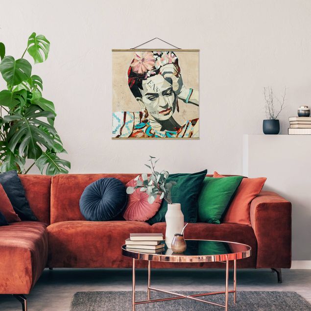Wanddeko Wohnzimmer Frida Kahlo - Collage No.1