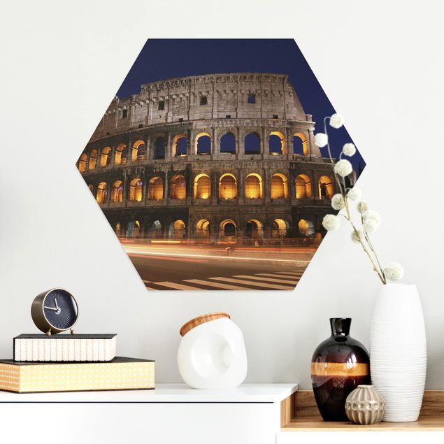 Wohndeko Architektur Colosseum in Rom bei Nacht