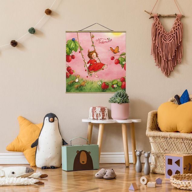 Wanddeko Babyzimmer Erdbeerinchen Erdbeerfee - Baumschaukel