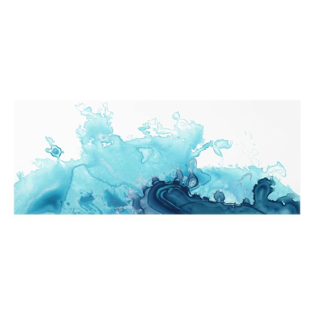 Deko Aquarell Welle Aquarell Blau I