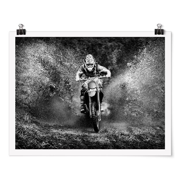 Wohndeko Motorrad Motocross im Schlamm