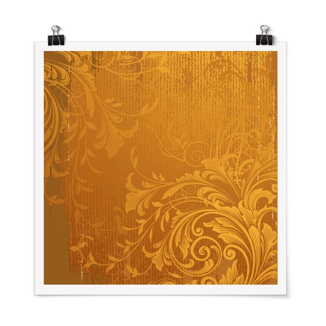 Wanddeko Schlafzimmer Goldene Flora
