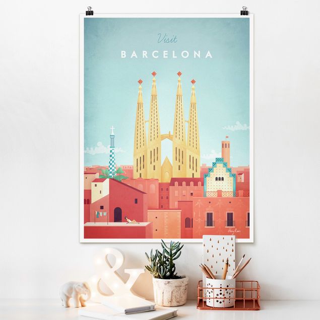 Wanddeko Architektur Reiseposter - Barcelona
