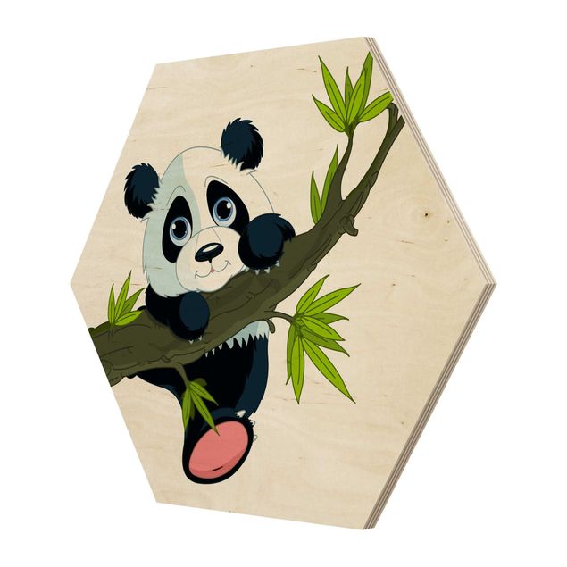 Wanddeko draußen Kletternder Panda