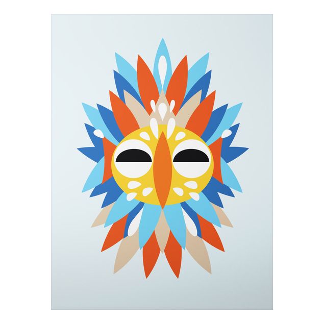 Wanddeko bunt Collage Ethno Maske - Papagei