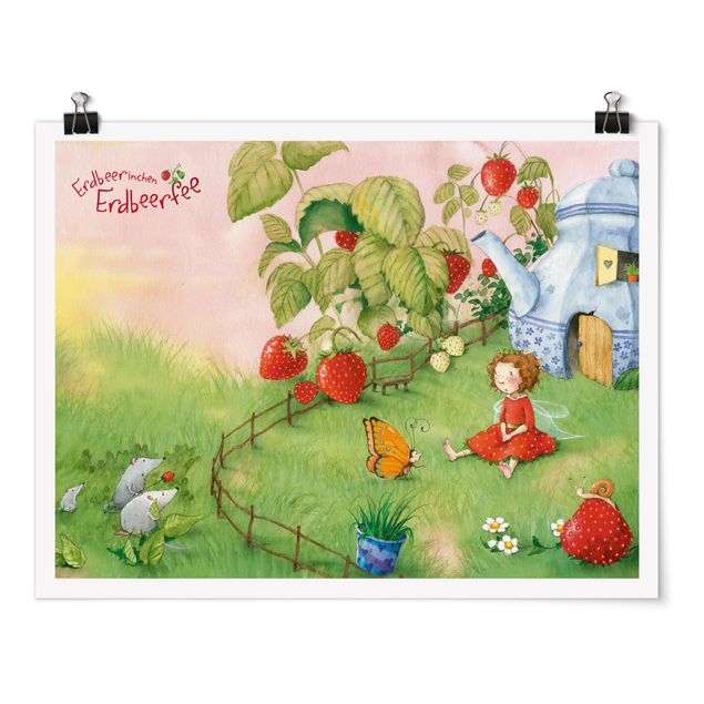 Wanddeko Mädchenzimmer Erdbeerinchen Erdbeerfee - Im Garten
