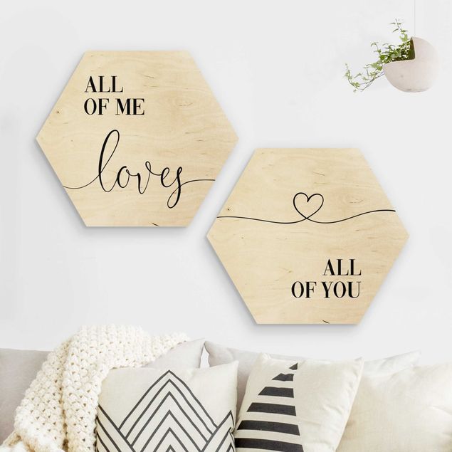 Wanddeko Schlafzimmer All of me loves all of you Set I