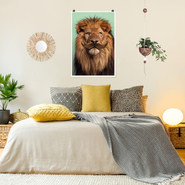Wanddeko Schlafzimmer Löwe mit Bart
