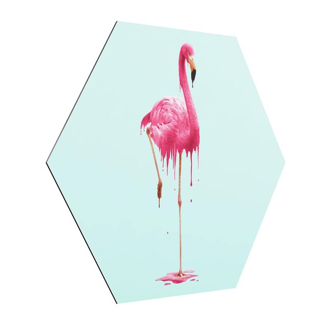 Wanddeko Büro Schmelzender Flamingo