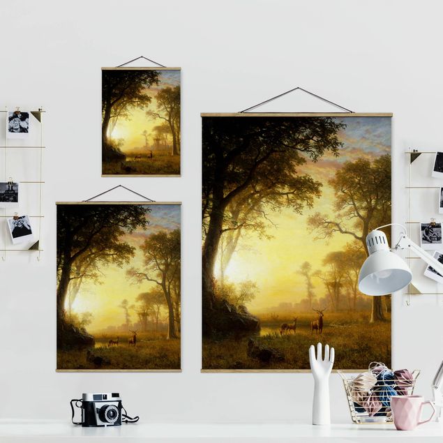 Wanddeko Esszimmer Albert Bierstadt - Sonnenbeschienene Lichtung
