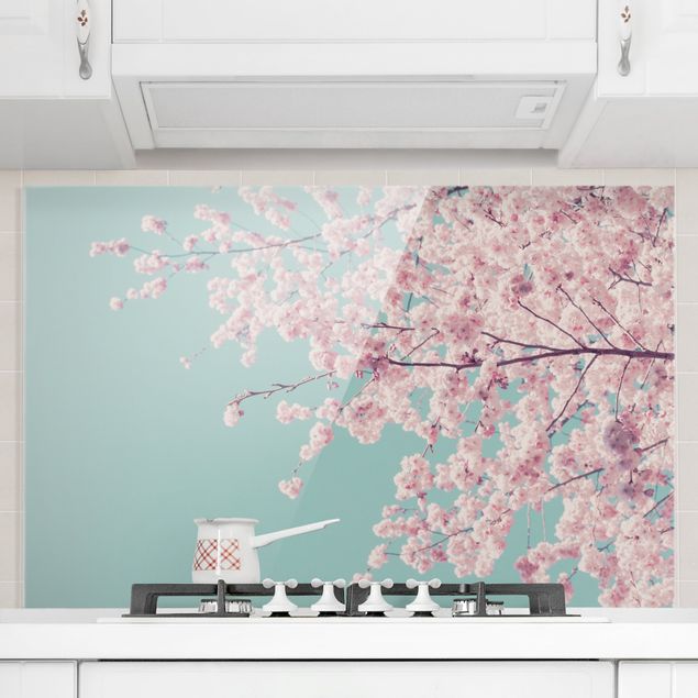 Wanddeko Küche Japanische Kirschblüte