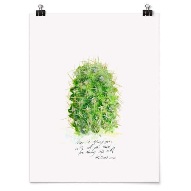 Wanddeko grün Kaktus mit Bibelvers I