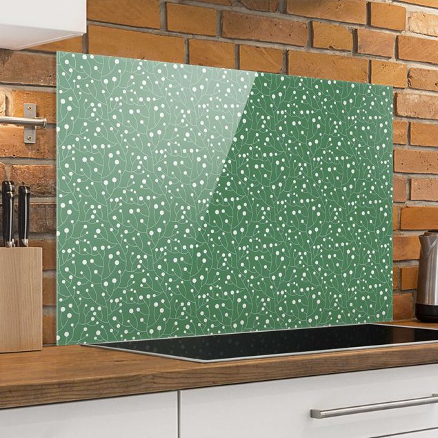 Küche Dekoration Natürliches Muster Wachstum mit Punkten auf Grün