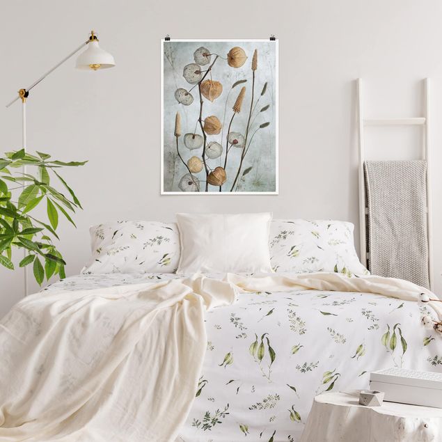 Wanddeko Schlafzimmer Lampionfrüchte im Herbst