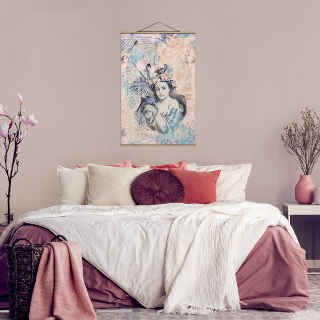 Wanddeko Schlafzimmer Vintage Collage - Exotische Schönheit