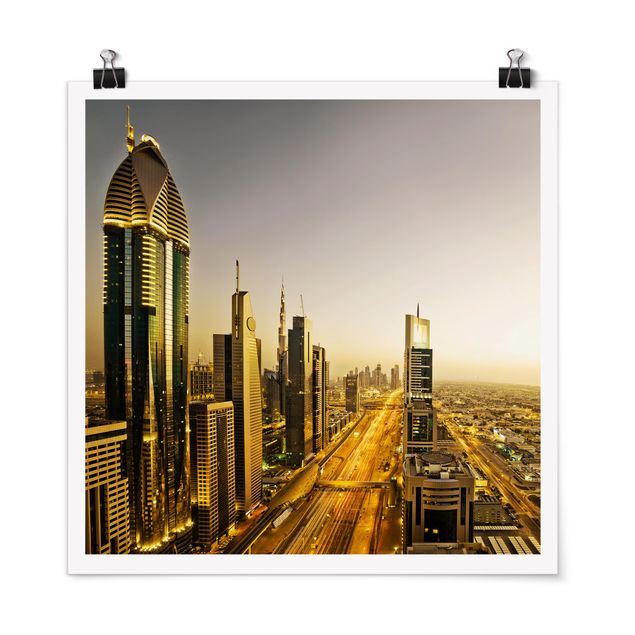 Wanddeko Architektur Goldenes Dubai