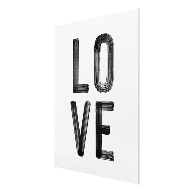 Wanddeko Esszimmer Love Typo in Schwarz