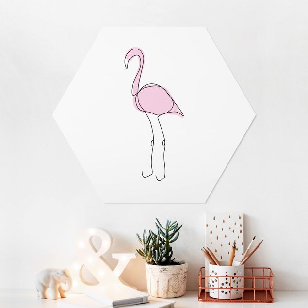 Babyzimmer Deko Flamingo Line Art