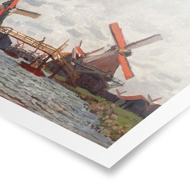 Wanddeko Esszimmer Claude Monet - Windmühlen Zaandam