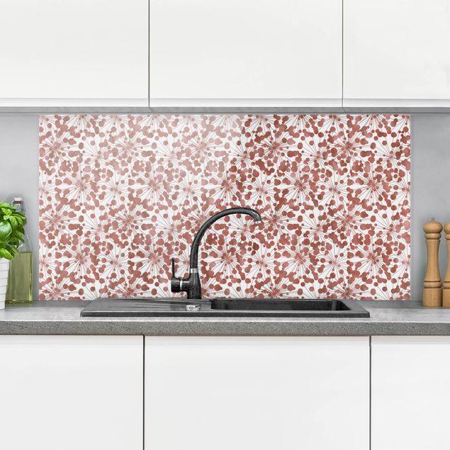 Küchen Deko Natürliches Muster Pusteblume mit Punkten Kupfer