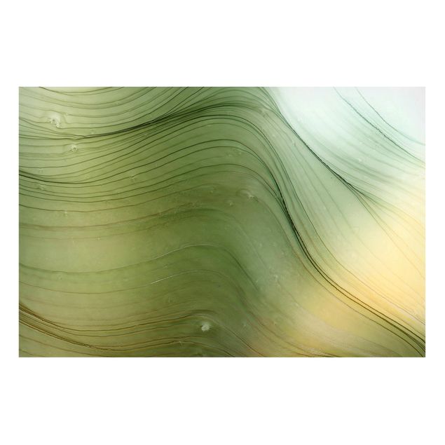 Wanddeko Esszimmer Meliertes Grün mit Honig