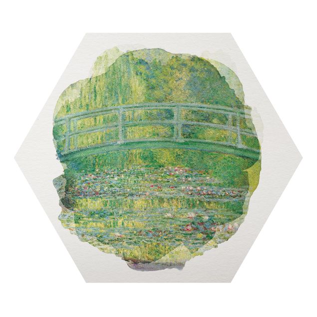 Wanddeko Esszimmer Wasserfarben - Claude Monet - Japanische Brücke