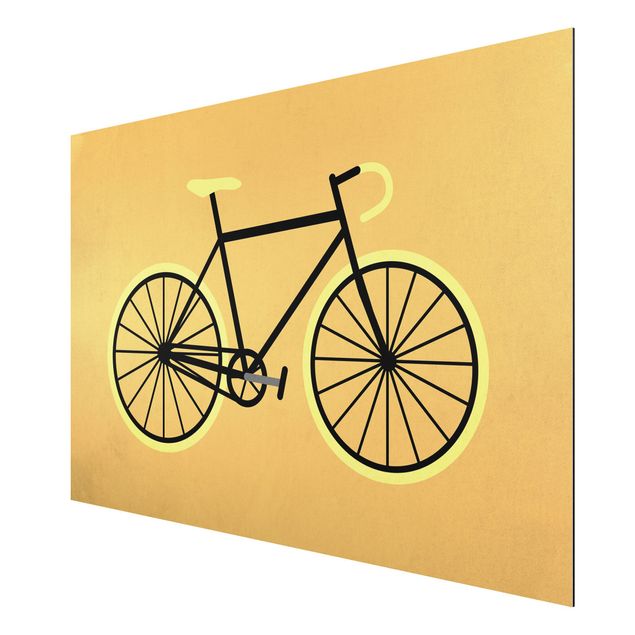 Wanddeko Esszimmer Fahrrad in Gelb