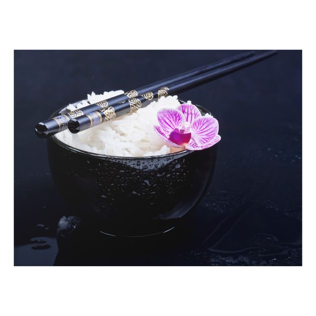 Wohndeko Kulinarisch Reisschale mit Orchidee
