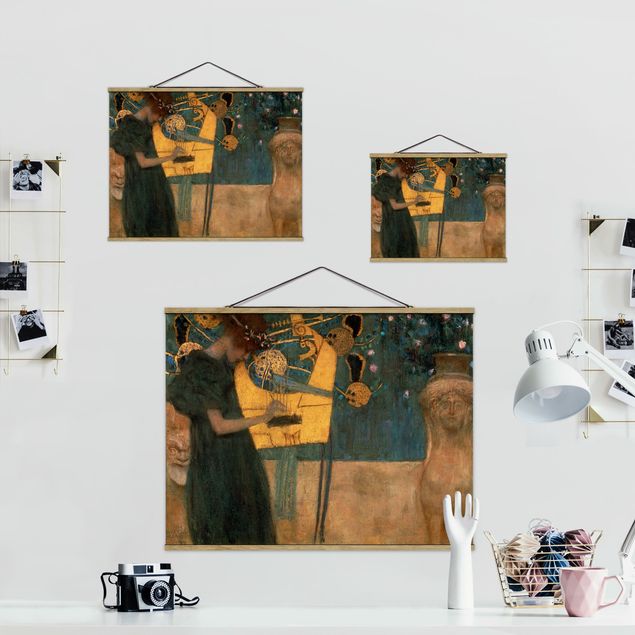 Wanddeko grün Gustav Klimt - Die Musik