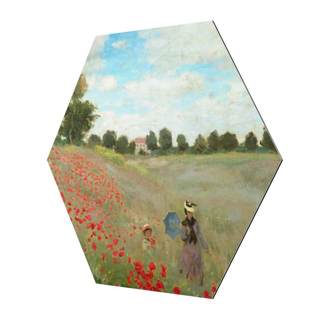 Wanddeko grün Claude Monet - Mohnfeld bei Argenteuil