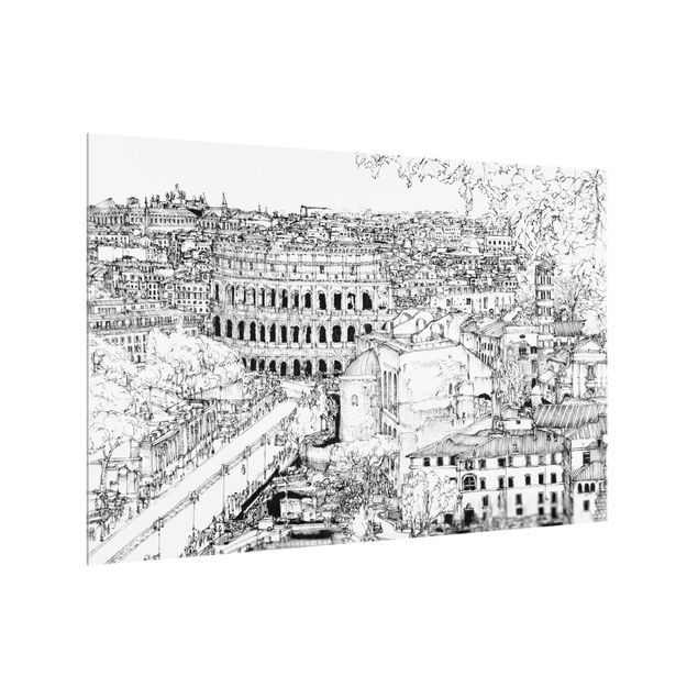 Wanddeko weiß Stadtstudie - Rom