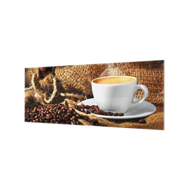 Spritzschutz Glas - Kaffee am Morgen - Panorama - 5:2