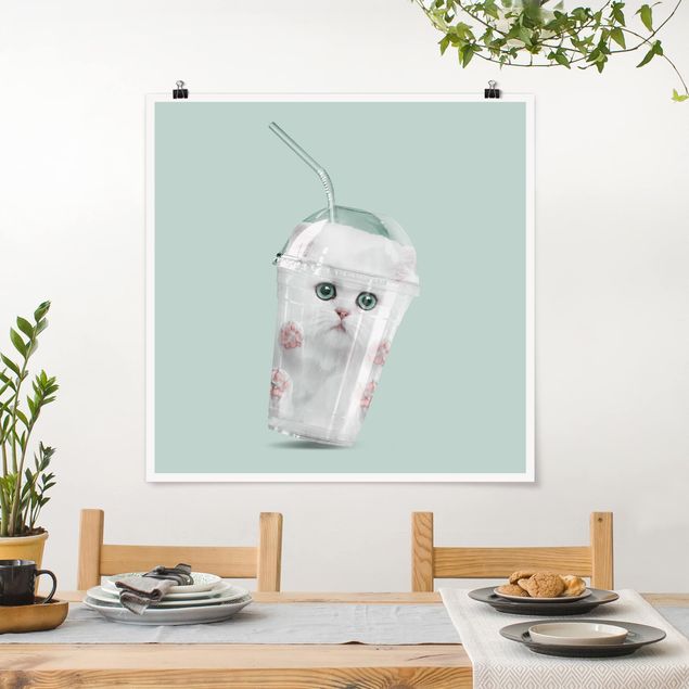 Wanddeko Esszimmer Shake mit Katze