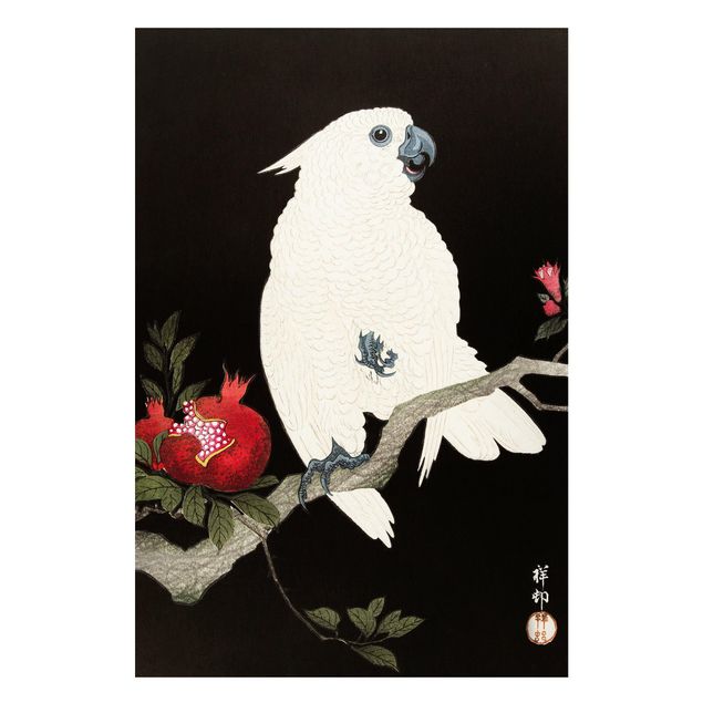 Wanddeko Esszimmer Asiatische Vintage Illustration Weißer Kakadu