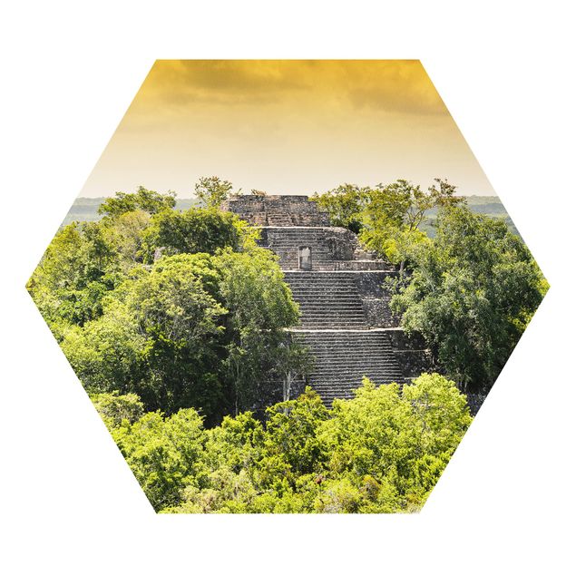 Wanddeko grün Pyramide von Calakmul